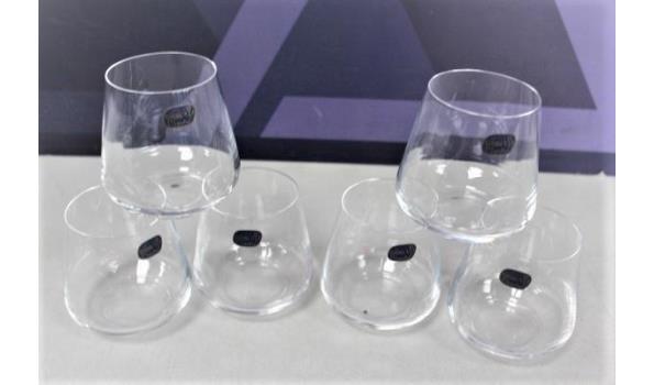 Set bestaande uit 6 Bohemian Crystal glazen